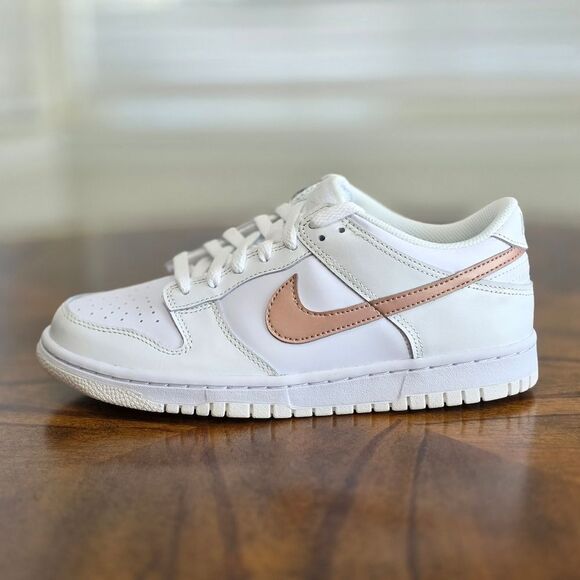 Nike Dunk Low White Pink Metallic Bronze Women's Shoe's Size 8.5 New DH9765-100 - Picture 11 of 12
